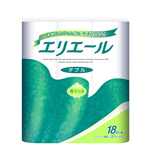 ・ホワイト 18ロール (x 1) ・・PatternName:単品(18ロール)・原産国:日本・内容量:30m×18ロール・リラックス感のある香り・吸水性に優れているので温水洗浄トイレにも適している・柔軟仕上げでふっくらやわらかな肌ざわりのトイレットペーパー説明 商品紹介 商品紹介 「エリエール トイレットティシュー 18R(ダブル)」は、柔軟仕上げでふっくらやわらかな肌ざわりのトイレットペーパー(ダブル)です。吸水性に優れているので温水洗浄トイレにも最適。ミシン目入りで切りとりが簡単です。パルプ100%。さわやかな花の香り。蛍光染料は使用していません。 使用上の注意 使用上の注意 トイレの詰まりを防止するために、一度に多量の紙を流さないで下さい。