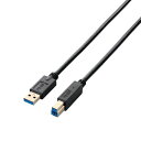 エレコム USBケーブル B USB3.0 (USB A オス to USB B オス) RoHS指令準拠 2m ブラック USB3-AB20B(2)