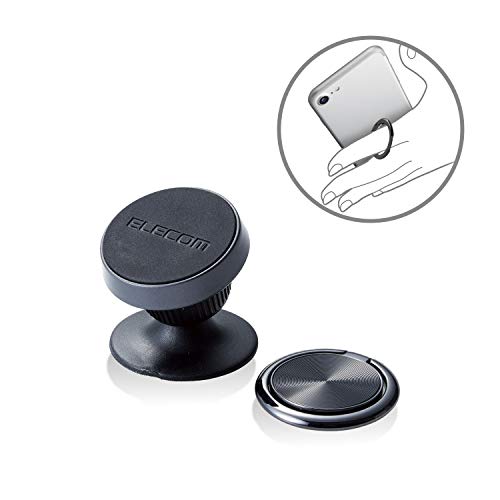 Rakuten - エレコム 車載アクセサリー/スマホマグネットホルダー/テープ貼付/ブラック
