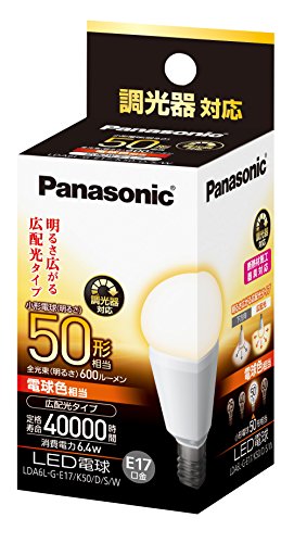Led Bulb - パナソニック ミニクリプトン型 LED電球 口金直径17mm 電球50W形相当 電球色相当(6.4W) 小型電球・広配光タイプ 調光器対応 密閉