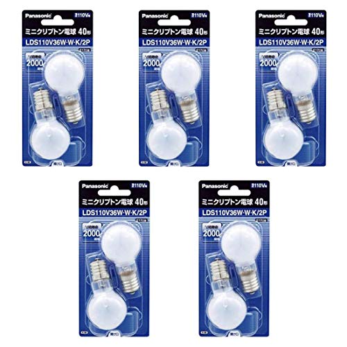 パナソニック ミニクリプトン電球 110V 40W形(36W) E17口金 35mm径 ホワイト 2個入り LDS110V36WWK2P(5個セ