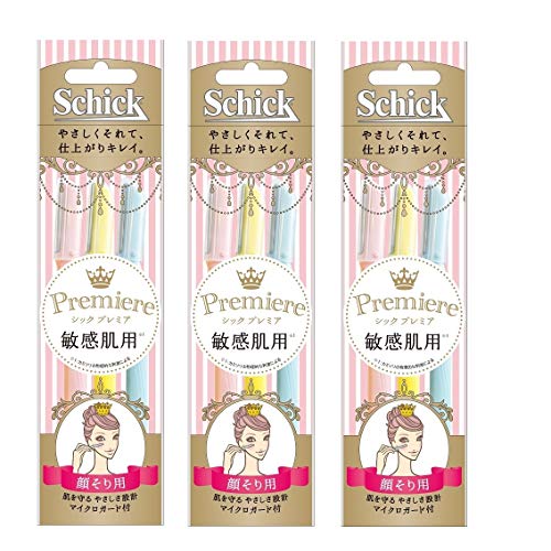Schick(シック) シック Schick プレミア 敏感肌用 Lディスポ 3本入 × 3個 パック まとめ買い マイクロガード付 使い捨て