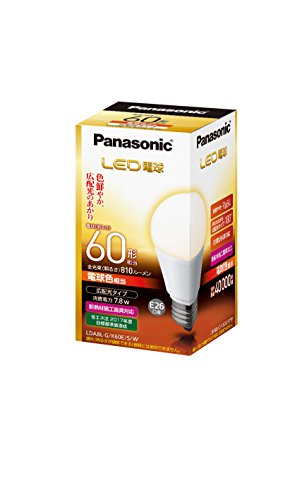パナソニック LED電球 口金直径26mm 電球60W形相当 電球色相当(7.8W) 一般電球・広配光タイプ 密閉形器具対応 LDA8LGK60