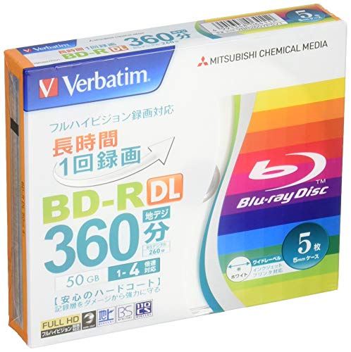 三菱ケミカルメディア Verbatim 1回録画用 BD-R VBR260YP5V1 (片面2層/1-4倍速/5枚) 三菱ケミカルメディア Verbatim 1回録画用 BD-R VBR260YP5V1 (片面2層/1-4倍速/5枚)
