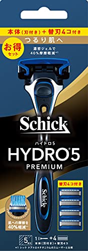 ハイドロ Schick(シック) ハイドロ5 プレミアム つるり肌へ コンボパック (ホルダー(刃付き)+替刃4コ) スキンガード付 5枚刃 シ