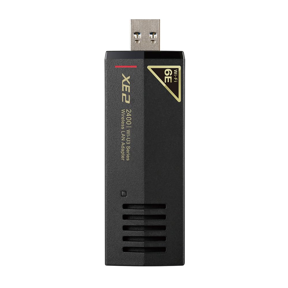 バッファロー Wi-Fi 6E 11ax 6GHz 無線LAN 子機 USB3.2 (Gen1) 対応 内蔵アンテナ タイプ ドライバー内蔵 W