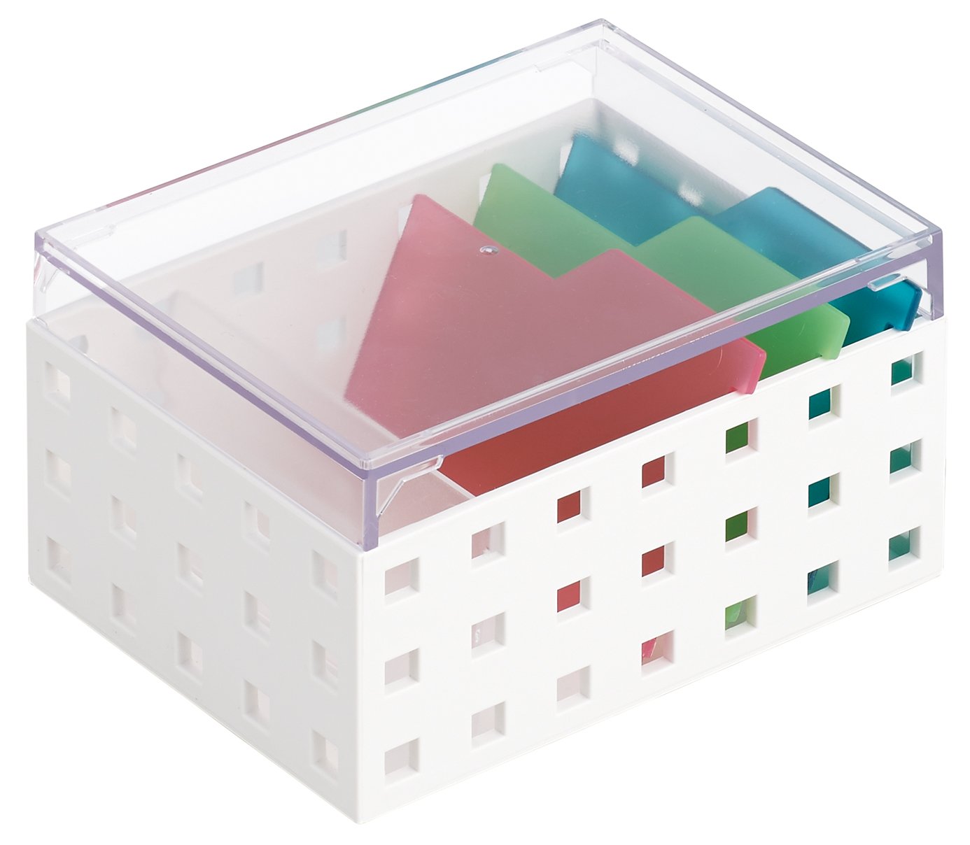 ライクイット (like-it) 収納ボックス 収納ケース カードケース (S)約幅10.5x奥14x高8.3cmホワイト×ミックス 日本製CB