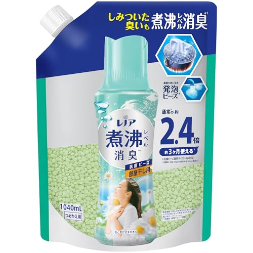 Rakuten - レノア 超消臭 煮沸レベル消臭 抗菌ビーズ 部屋干し 花とおひさまの香り 詰め替え 1040mL