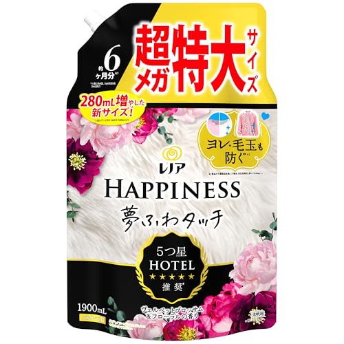 レノア ハピネス 夢ふわタッチ 柔軟剤 ヴェルベットブロッサム&フローラル 詰め替え 1900mL [大容量]