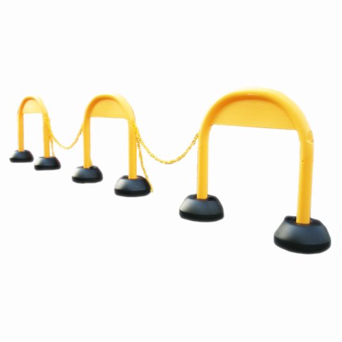 ミツギロン 区画整備用品 アーチスタンド UNKNOWN 3本組 (チェーン付) 組み立て式 車止め イエロー