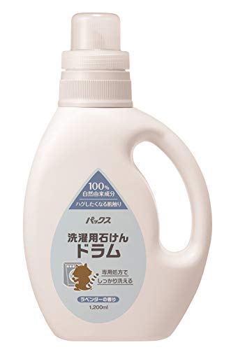 パックス 洗濯用石けんドラム 1200ml 無添加 ドラム式 ラベンダーの香り 天然由来100% 洗濯洗剤 太陽油脂