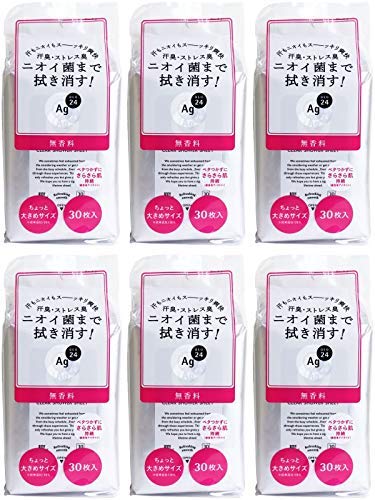 《セット販売》　ファイントゥデイ エージーデオ24 クリアシャワーシートN 無香性 (30枚)×6個セット デオドラントシート