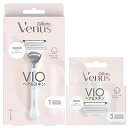 まとめ買いジレットヴ ィーナス VIOヘア&スキン 女性用 カミソリ 本体(替刃1個付)+替刃3個付き (替刃4個入)