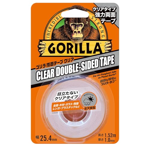 KURE(呉工業) ゴリラ 両面テープ クリア 25.4mm×1.52m 強力両面テープ 1780