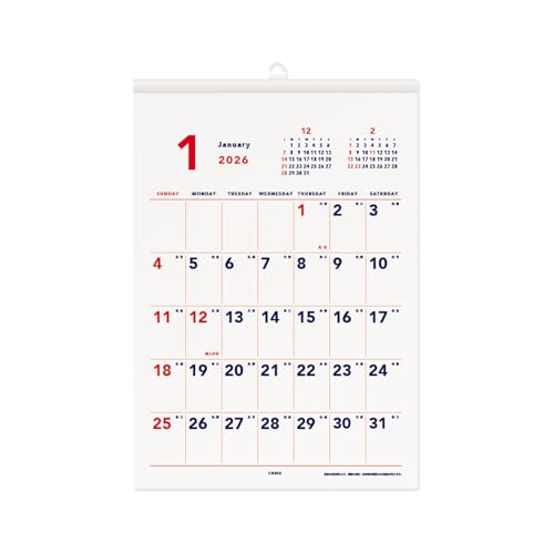エムプラン 2026 カレンダー キュービックス 壁掛け A4 ベーシック 204008-01-65 2026年 1月始まり