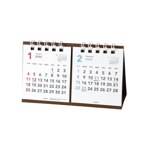 エムプラン 2026 カレンダー キュービックス 卓上 プチプチ 2ヶ月 ベーシック 204019-01-58 2026年 1月..