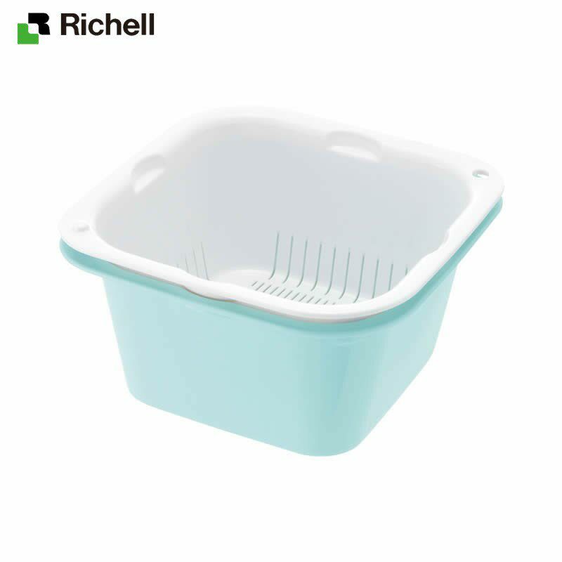 【直送品のため・代金引換・後払い不可】リッチェル/Richell シェリー ザルバッとん 大盛 深 ミントブ..