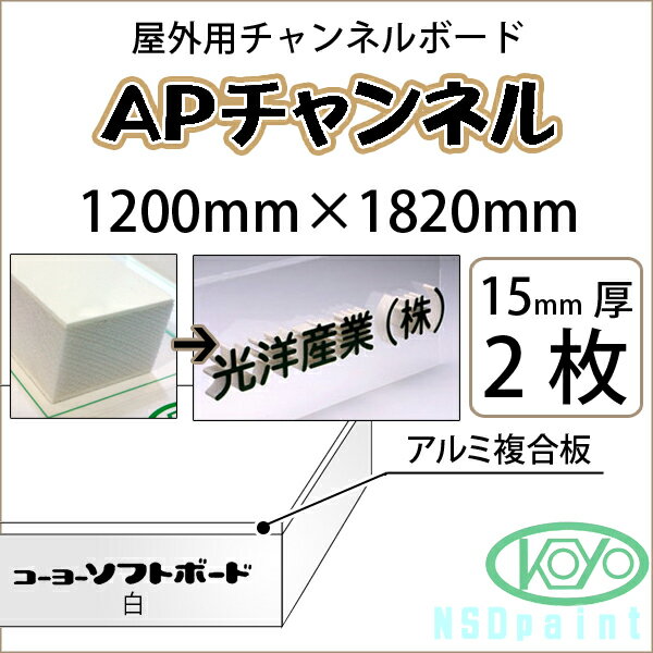 APチャンネル 15mm厚 1200mm×1820mm 2枚屋外用チャンネルボード 光洋産業【送料無料】【代引不可】【法人・業者のみ対応可能】