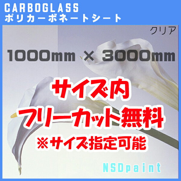 ポリカーボネート板 ポリッシュ クリア(透明) 2mm厚1000mm×3000mm 1枚 サイズ内に変更可能 カーボグラス【AGC】【送料無料】 法人/業者あてのみ