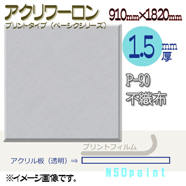 アクリワーロン P-90 不織布 1.5mm厚 910mm×1820mm 1枚 プリントタイプ（ベーシックシリーズ）[法人/業者あてのみ]