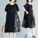 ワンピース 半袖 夏 チュニック プリントロングワンピース シャツワンピース 春物 無地 花柄 シャツ tシャツ トップス ブラウス 大きいサイズ 春 ミドル丈...