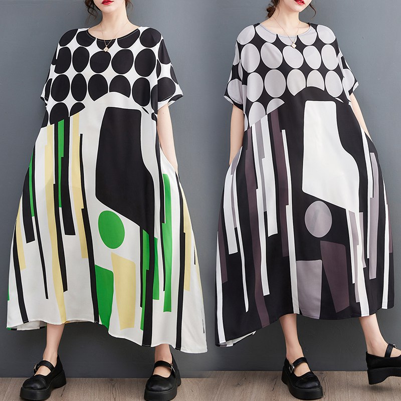 ワンピース シャツワンピース レディース 切替えドット ロングシャツ Tシャツ カットソー 大人可愛い チュニック 半袖 春夏 ブラウス トップス きれいめ カジュアル 無地 ロング 大きいサイズ オーバーサイズ 体型カバー 着痩せ 上品 大人 春服 ドレス 結婚式