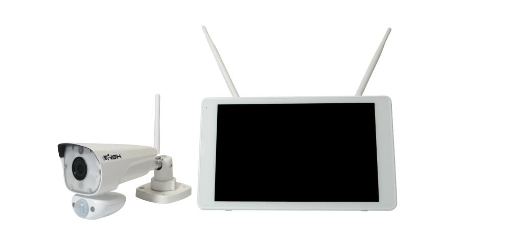 らくらく eye cam TOUCH DE LIGHT ワイヤレスカメラセット　300万画素防犯カメラ　監視カメラ　家庭用カメラ　WIFI　IP66　赤外線照射距離15m　HDD録画　H.265　夜間撮影　動体検知　日本セキュリティ機器販売　NSK