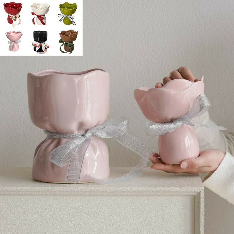 陶器の花瓶 フラワーベース Sサイズ おしゃれ かわいい シンプル カフェ インテリア 母の日 北欧 花瓶 ..