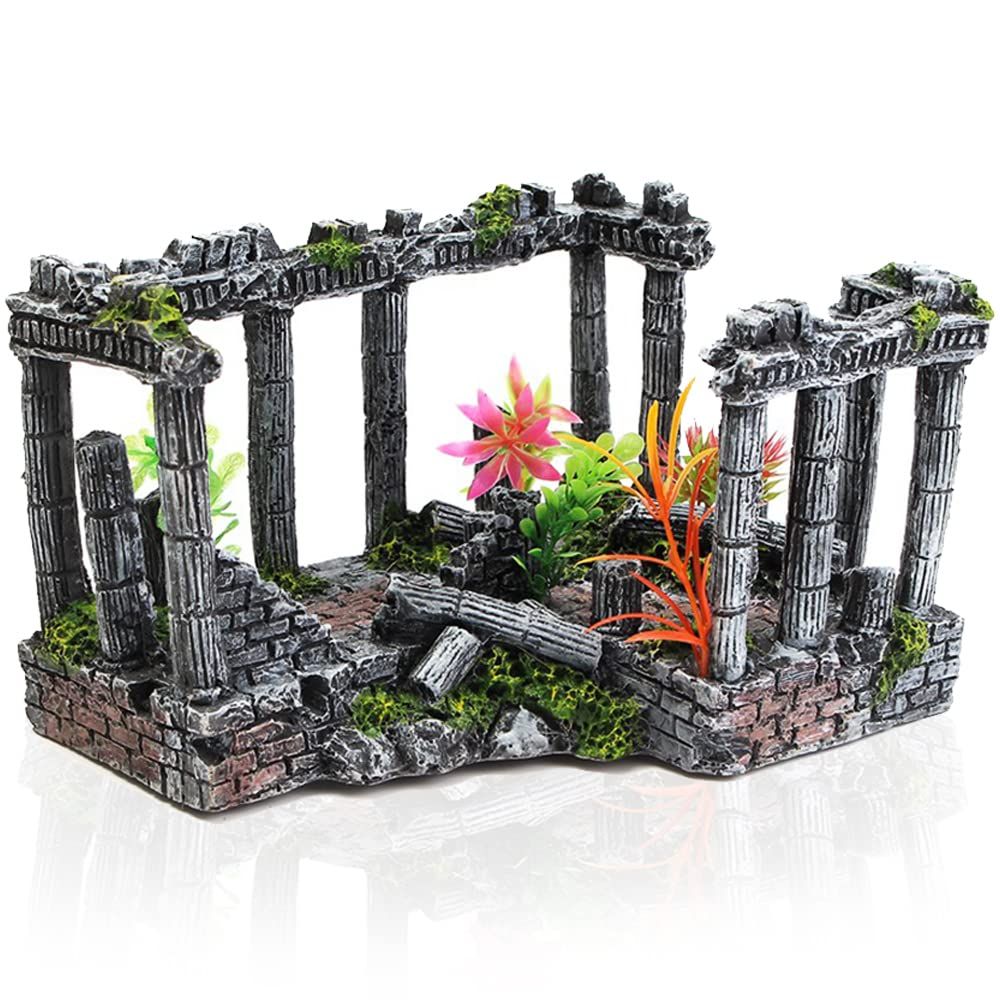 水槽 オブジェ 神殿 遺跡 城 アクアリウム オーナメント 隠れ家 インテリア 置物 飾り