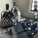 巾着バッグ ショルダーバッグ 肩掛け ハンドバッグ かばん バッグ ショルダー ニットバッグ モノトーン 総柄 柄 ジャガード 幾何学 アーガイル 千鳥 ドット...