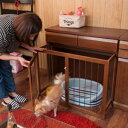 \ページ限定・マジッククロス付/ 天然木を使用した スライド式ペットケージ 幅90cm 【送料無料】【日本製】 引き出し付きケージ 木製 ペットケージ ケージ ...