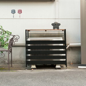 \ページ限定・マジッククロス付/ 古木調天板 室外機カバー ロータイプ NJ-0541 【送料無料・日本製】 エアコンラック エアコン室外機カバー 室外機ラック...