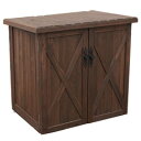 収納ボックス 屋外用 木製 【送料無料】【オールドカントリー調オープントップストッカー WSOC-740DB】 収納庫 オープンストッカー アンティーク調 木製ストッカー
