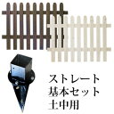 ガーデンフェンス 【送料無料】【ピケットフェンス ストレート基本セット 土中用 SFPS1200F-UB】 ガーデニングフェンス ウッドフェンス 木製フェンス ...