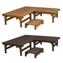 \ページ限定・マジッククロス付/ 屋外用ベンチ 【送料無料】【ユニット縁台ベンチ hiyori 連結3点セット 幅174 奥行88 DE-17488-3PSET...