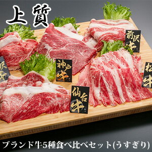 ＼ページ限定・マジッククロス付／　ブランド肉セット ■送料無料■【ブランド牛うすぎり5種セット 1kg 上質 03797-2】 和牛セット 食べ比べセット すき焼き肉セット