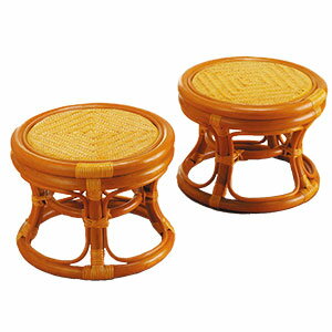 \ページ限定・マジッククロス付/ らくらく籐正座丸椅子2個組 ST02N 【送料無料】 [2個セット まる椅子 籐 スツール 正座椅子 ロータイプ 和風 レトロ...