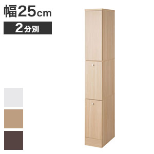 Rakuten - 隙間収納 省スペース キッチンキャビネット【送料無料】【キッチンシリーズ スリム 2分別 幅25cm】キッチン収納 奥行45cm 高さ180cm シンプル コンパクト 北欧風 隠せる ダストボックス ごみ箱ボックス ごみ箱収納 木製 収納庫