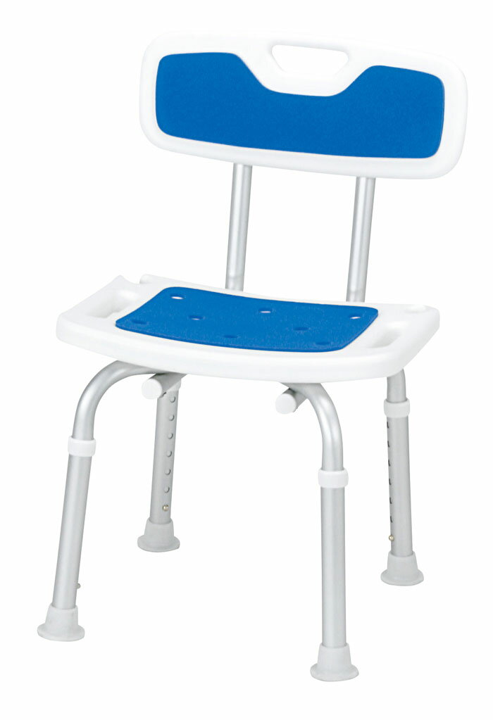 Rakuten - 【シャワーベンチ 背付タイプ SB-61BL】アルミフレーム 背もたれ付き 完成品 マキテック