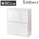 \ページ限定・マジッククロス付/ サニタリーボックス【送料無料】【ランドリースリム 5分別ペール付き 幅80.5 fy-0199】ハイグロスシート使用 ペールス...