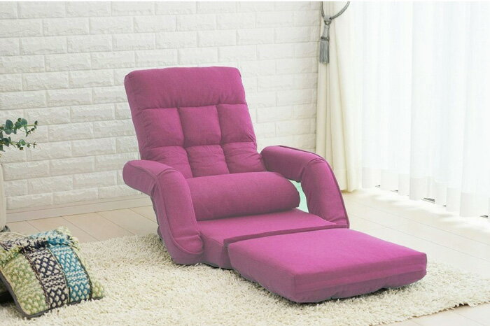 Rakuten - 【3way肘付き座椅子】多機能 肘付き フロアチェア TAN-214 マカロン座椅子 肉厚クッション 24cm リクライニング 座椅子