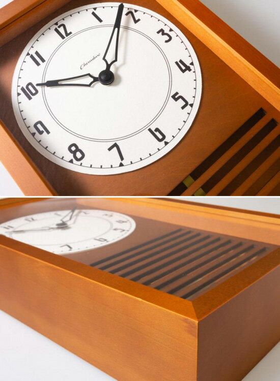 【在庫あり】和風 振り子掛け時計 CHAMBRE LATTICE PENDULUM CLOCK CH-058 【送料無料】 [レトロ掛け時計 オシャレ 振り子かけ時計 ブラウン ウォールクロック] ###2108 [3]