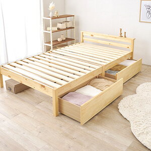 ＼ページ限定・マジッククロス付／　組立簡単 宮付き 引出し付セミダブルベッド MB-5150SDHS