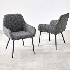 ブークレ生地 肘付き ダイニングチェア 2脚セット MC-8647 ブークレ生地 肘掛け付き ダイニングチェア 2脚セット MC-8647 ぽこぽことした質感が特徴的なブークレ生地のスタイリッシュなダイニングチェア。 さらりとした触り心地で...