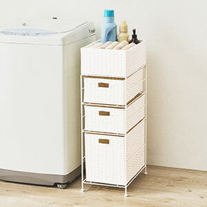 ＼ページ限定・マジッククロス付／　ランドリーラック 幅25.5 引出し3杯 RAN-2420