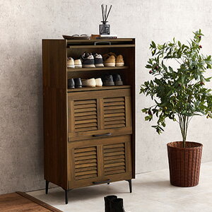 Rakuten - ルーバー扉 シューズラック 最大18足収納 3扉タイプ RSR-1529