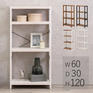 乐天商城 - ウッドラック 60×30×120 【送料無料】【ウッドラック 4段・幅60 MCC-6035】 オープンラック シェルフ 棚 飾り棚 木製 天然木 おしゃれ 丈夫