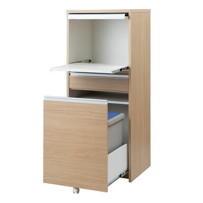 樂天商城 - 隠す2分別ダストボックス 【送料無料】完成品【MOCA 幅57.5 レンジミドルタイプ マリンナチュラル ir-0013】 レンジボード レンジ台 キッチンカウンター