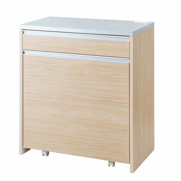 Rakuten - キッチンカウンターダストボックス幅80 【送料無料】完成品【MOCA 幅80.5 カウンターダスト マリンナチュラル ir-0018】 キッチン収納棚 2分別ゴミ箱 2分部悦ダストボックス