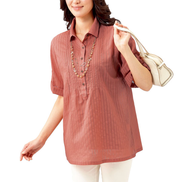 ＼ページ限定・マジッククロス付／　レディース夏用チュニックシャツ3色セット 【送料無料】【涼やか着心地チュニック 同サイズ3色組】 半袖 ミセスファッション 30代 40代 50代